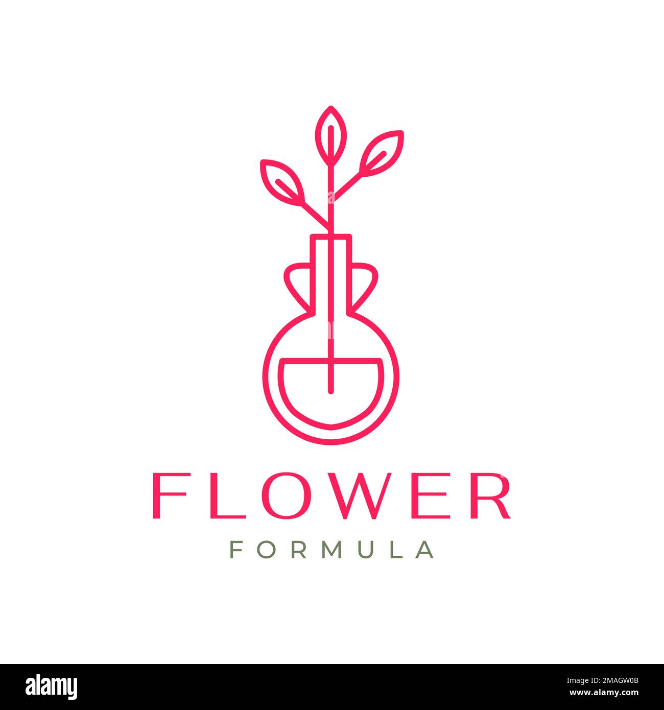 fleur parfum plante science ligne géométrique verre laboratoires logo design vecteur icône modèle d'illustration Illustration de Vecteur