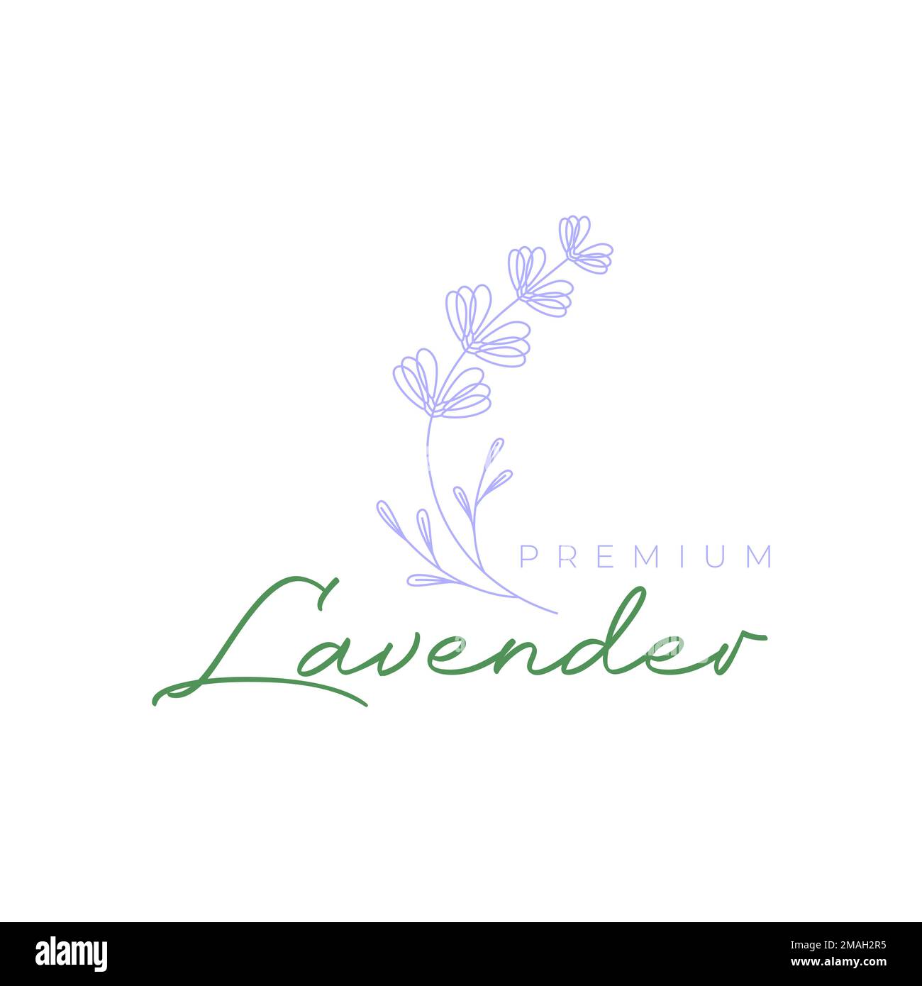 plante fleur lavande beauté odeur ligne parfumée minimal féminin logo design vecteur icône modèle d'illustration Illustration de Vecteur