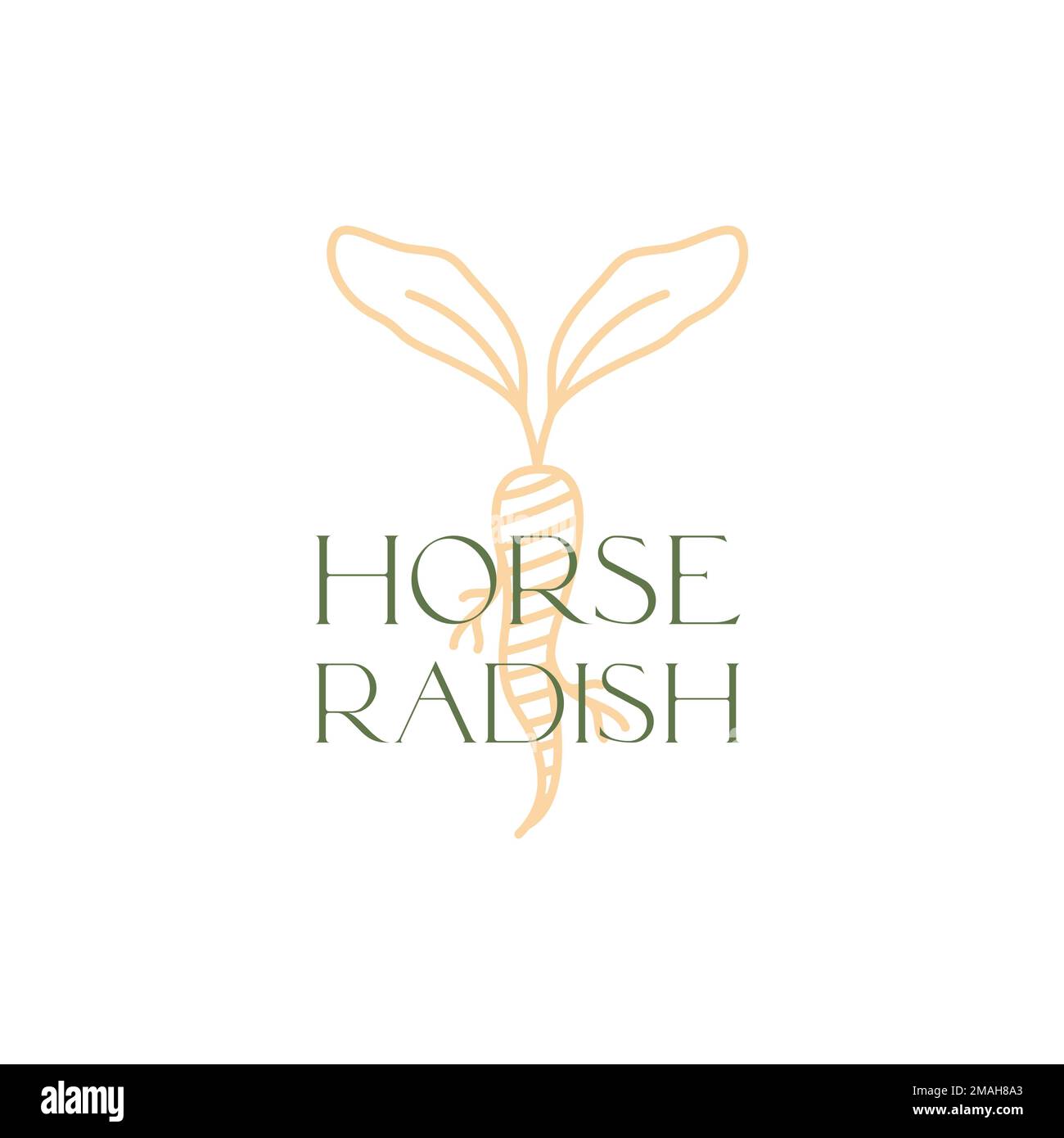 radis de cheval de légumes délicieux recette savoureuse cuisine cuisine nourriture souris logo design vecteur icône modèle d'illustration Illustration de Vecteur