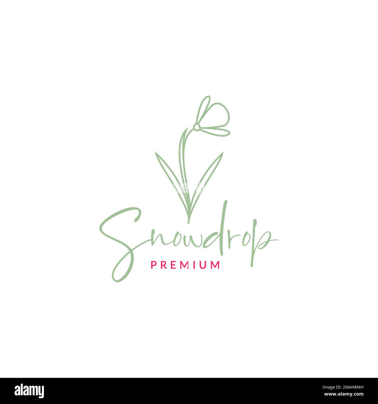 beauté féminine fleurs neige drop lignes logo design vectoriel icône modèle d'illustration Illustration de Vecteur