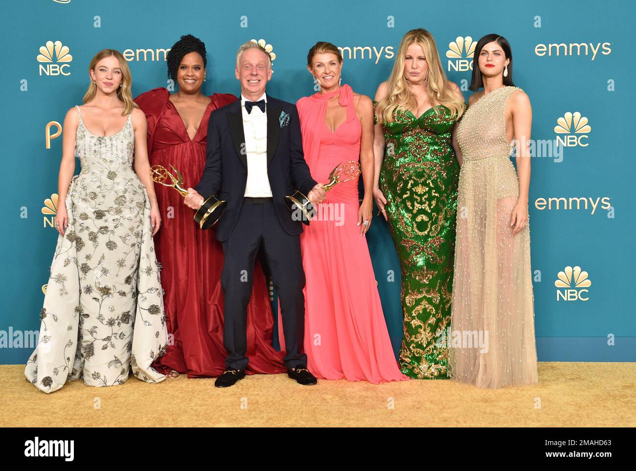 Mike White, third left, winner of the Emmys for outstanding directing ...