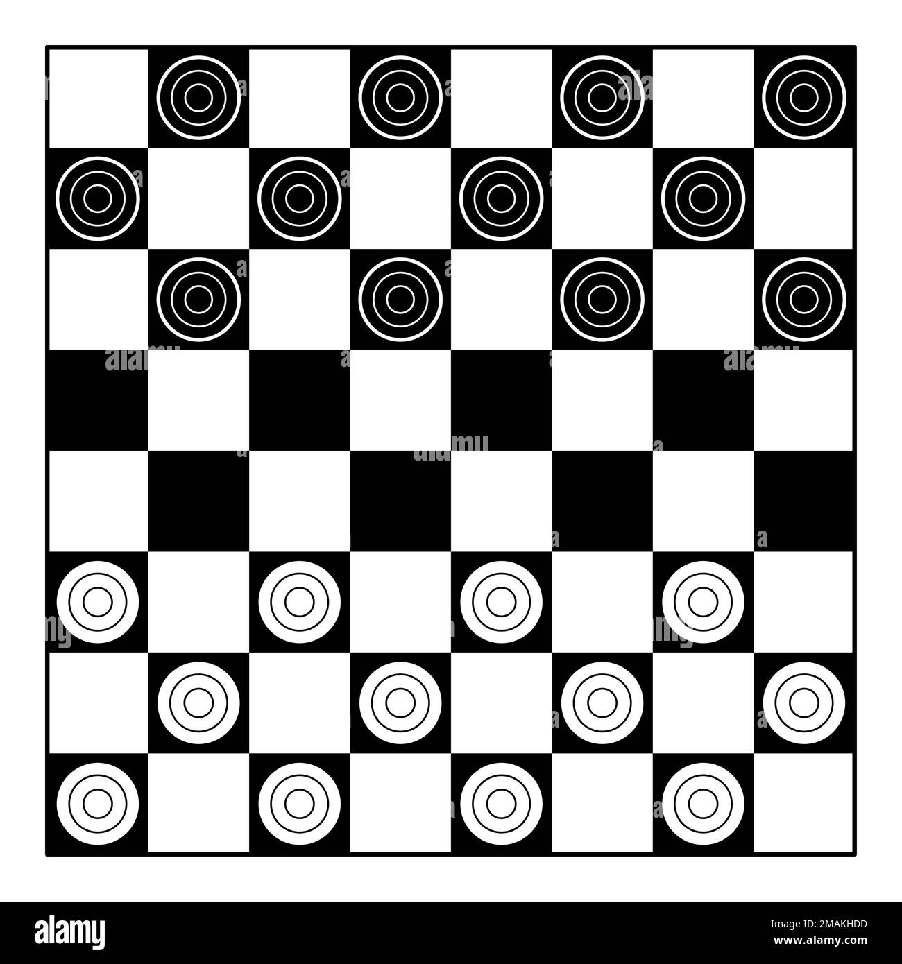 Illustration de la position de départ du jeu Checkers Illustration de Vecteur