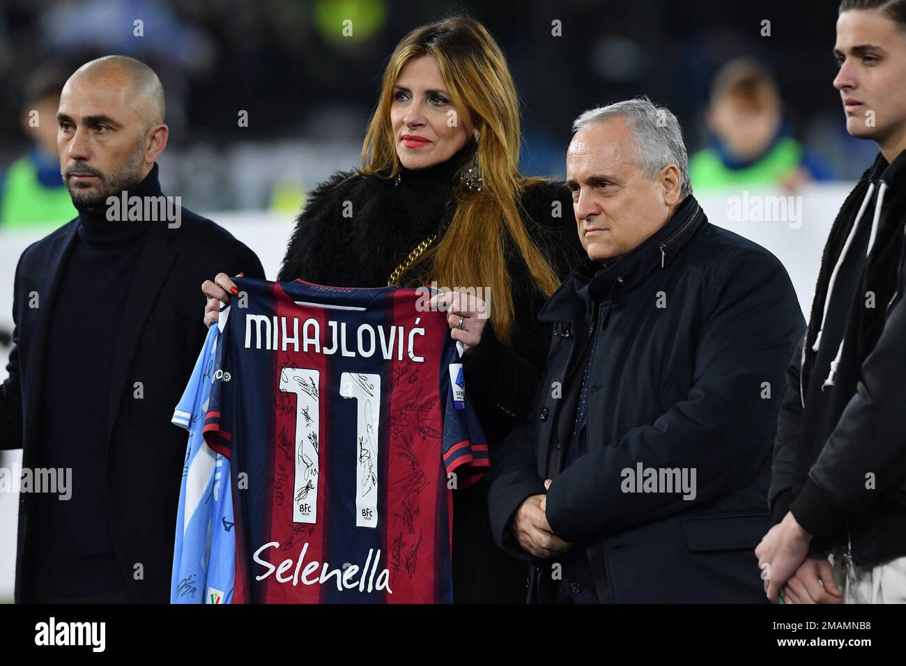 Rome, Italie. 19th janvier 2023. Arianna Mihajlovic, Marco di VAIO, Claudio Lotito pendant le match de football de la coupe d'Italie, Stadio Olimpico, Lazio v Bologna, 19th janv. 2022 Fotografo01 crédit: Independent photo Agency/Alamy Live News Banque D'Images