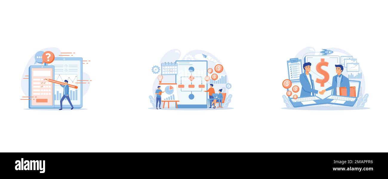 Homme d'affaires remplissant le formulaire d'enquête en ligne sur l'écran de smartphone, les hommes d'affaires travaillent avec des diagrammes et des diagrammes d'amélioration, la planification de la demande, l'analyse de la demande Illustration de Vecteur Homme d'affaires remplissant le formulaire d'enquête en ligne sur l'écran de smartphone, les hommes d'affaires travaillent avec des diagrammes et des diagrammes d'amélioration, la planification de la demande, l'analyse de la demande Illustration de Vecteur