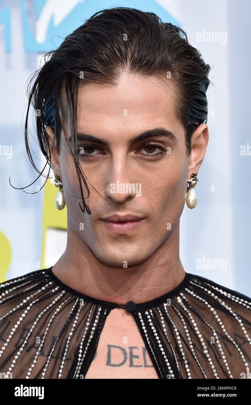 Damiano David of Maneskin arrives at the MTV Video Music Awards at the ...