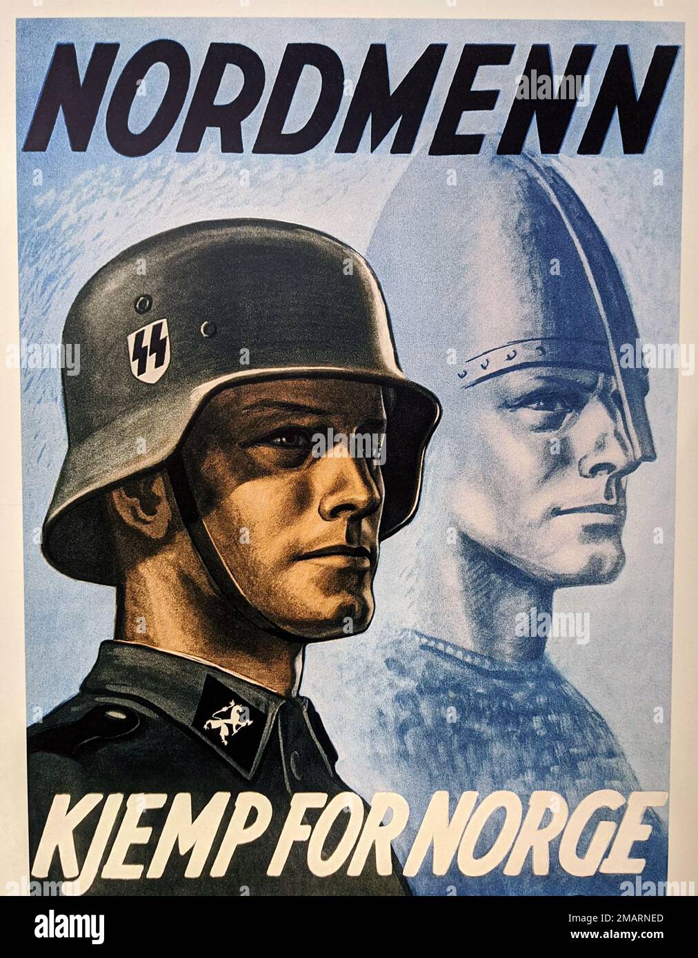 1942, OSLO , NORVÈGE : le dictateur allemand de Fuhrer ADOLF HITLER ( 1889 - 1945 ), dirigeant du troisième Reich . Affiche de propagande pour l'enrôlement militaire NAZIST en NORVÈGE pour le WAFFEN SS Schutzstaffel ( NORDMENN : KJEMP POUR NORGE , Stortingsgata 12 , Oslo ), insistant sur le mythe de la COURSE nordique et viking ARYENNE SUPERMAN . L'organisation nationale socialiste, le plus important vecteur de terreur et la politique d'extermination de l'État national socialiste, était le SS . Illustrateur inconnu . - SECONDE GUERRE MONDIALE - NAZI - NAZIST - NAZAÏSME - NAZISTA - NAZISMO - SECONDA GUERRA MONDIALE - WW2 - GUERRE MONDIALE Banque D'Images
