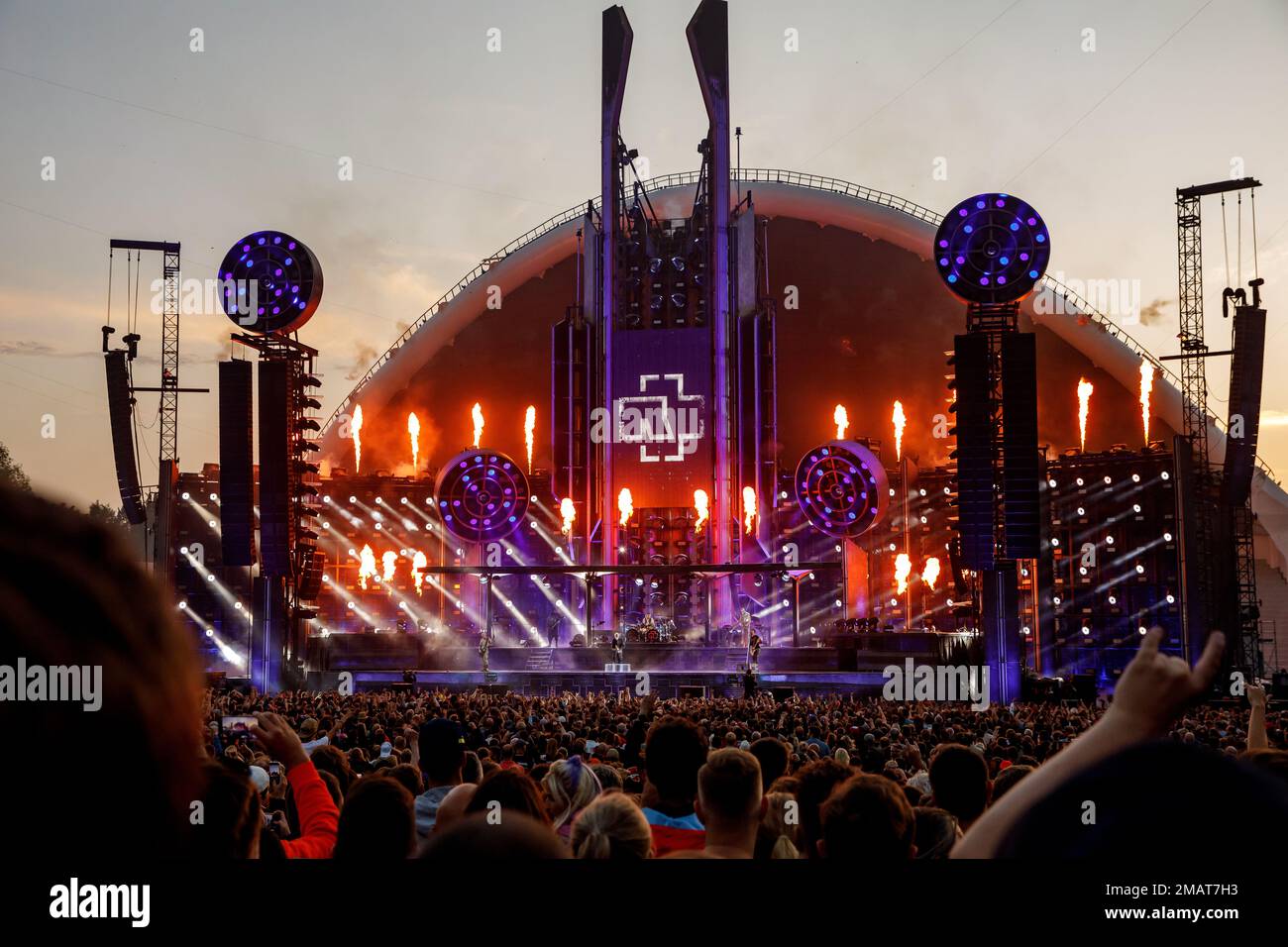 Tallinn, Estonie - 20.07.2022: Concert de Rammstein lors de la tournée mondiale du stade Banque D'Images