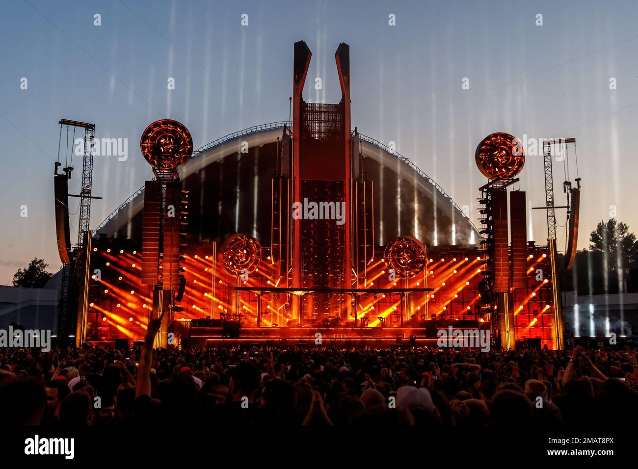 Tallinn, Estonie - 20.07.2022: Concert de Rammstein lors de la tournée mondiale du stade Banque D'Images