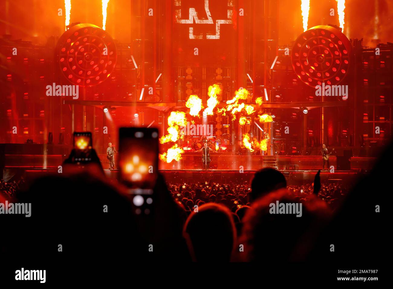 Tallinn, Estonie - 20.07.2022: Concert de Rammstein lors de la tournée mondiale du stade Banque D'Images