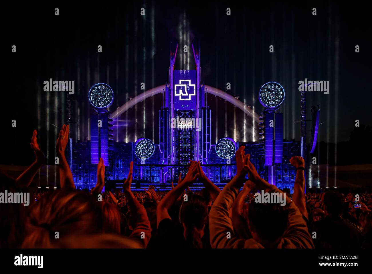 Tallinn, Estonie - 20.07.2022: Concert de Rammstein lors de la tournée mondiale du stade Banque D'Images