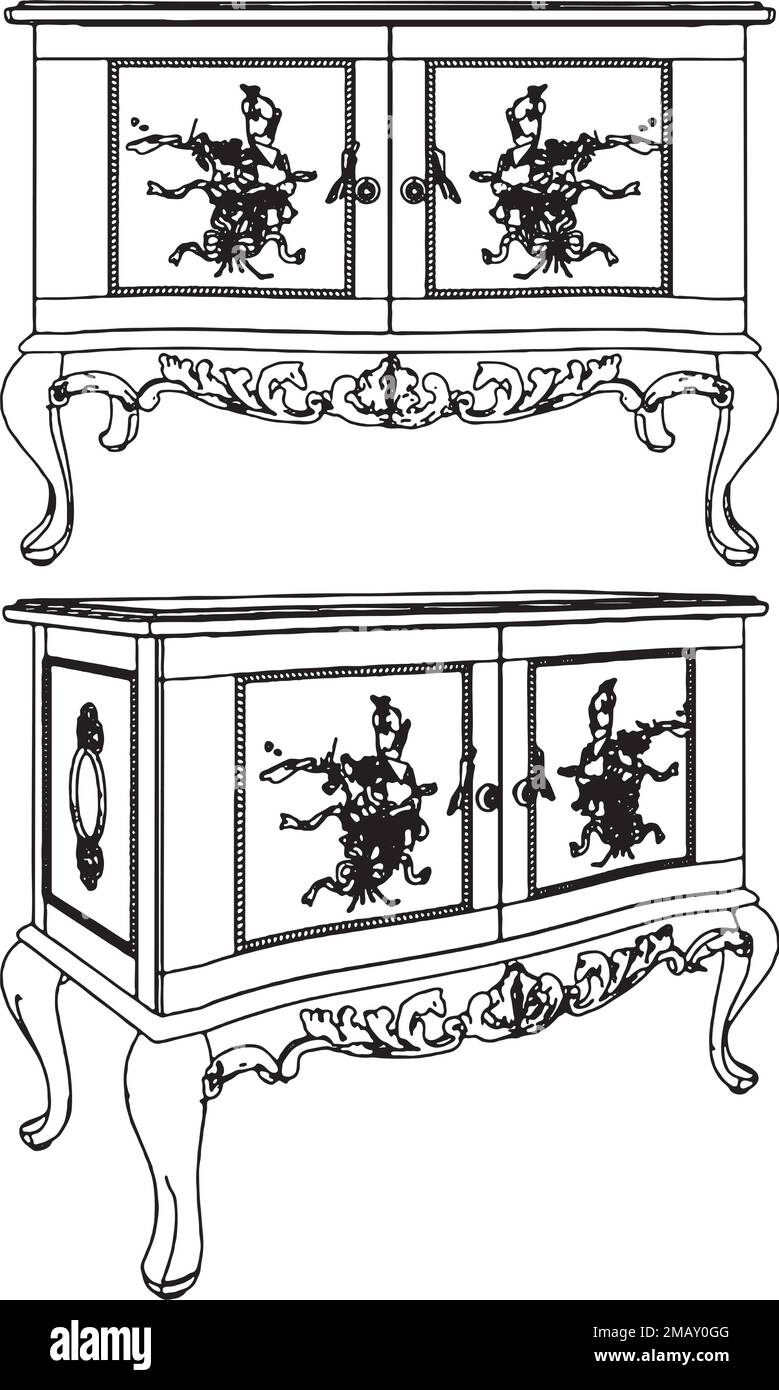 Vecteur commode antique Illustration de Vecteur