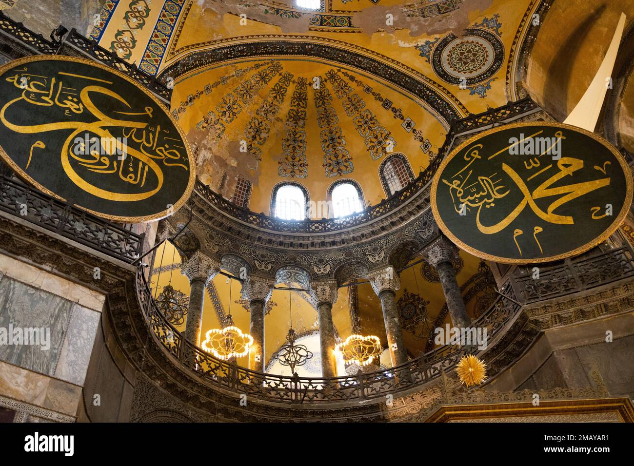 Intérieur de la basilique Sainte-Sophie à Istanbul, Turquie. Sainte-Sophie est le plus grand monument de la culture byzantine. Banque D'Images