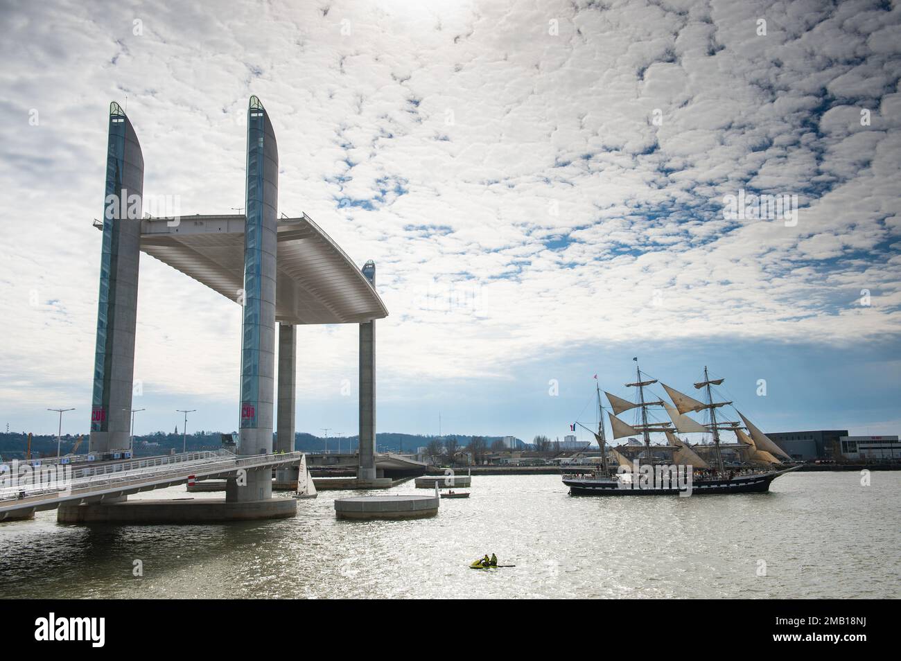 Bordeaux, France - MARS 16 2013 : l'ancien navire le Belem amarré dans le port de Bordeaux sur la Garonne Banque D'Images