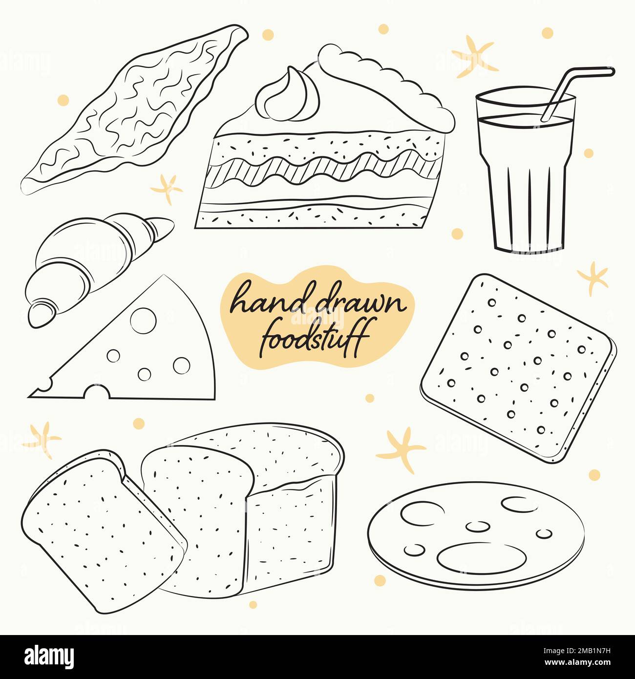 quelques images de nourriture dessinées à la main Illustration de Vecteur