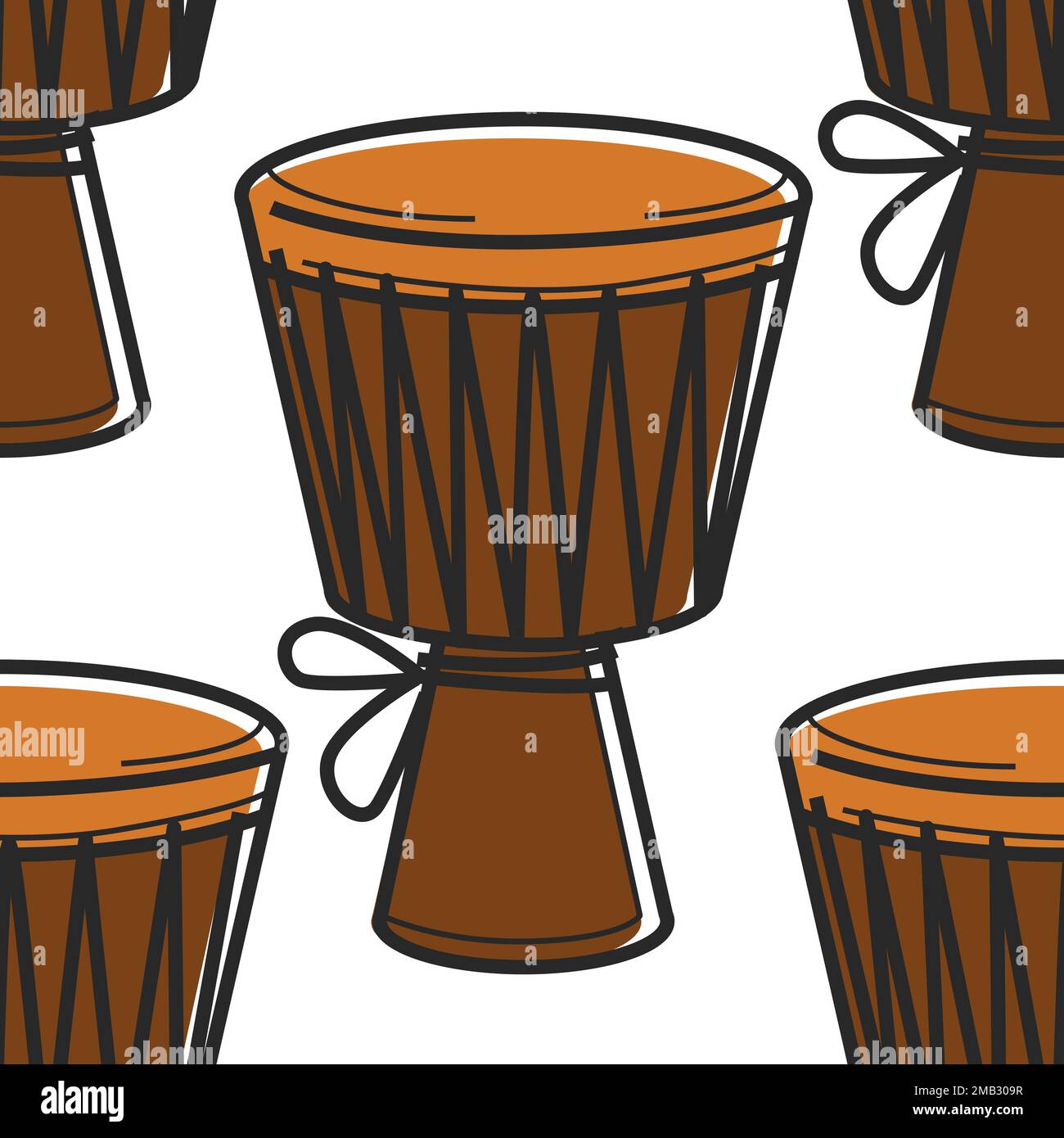 Musique symbole africain tom tom Drum instrument de musique sans couture Illustration de Vecteur