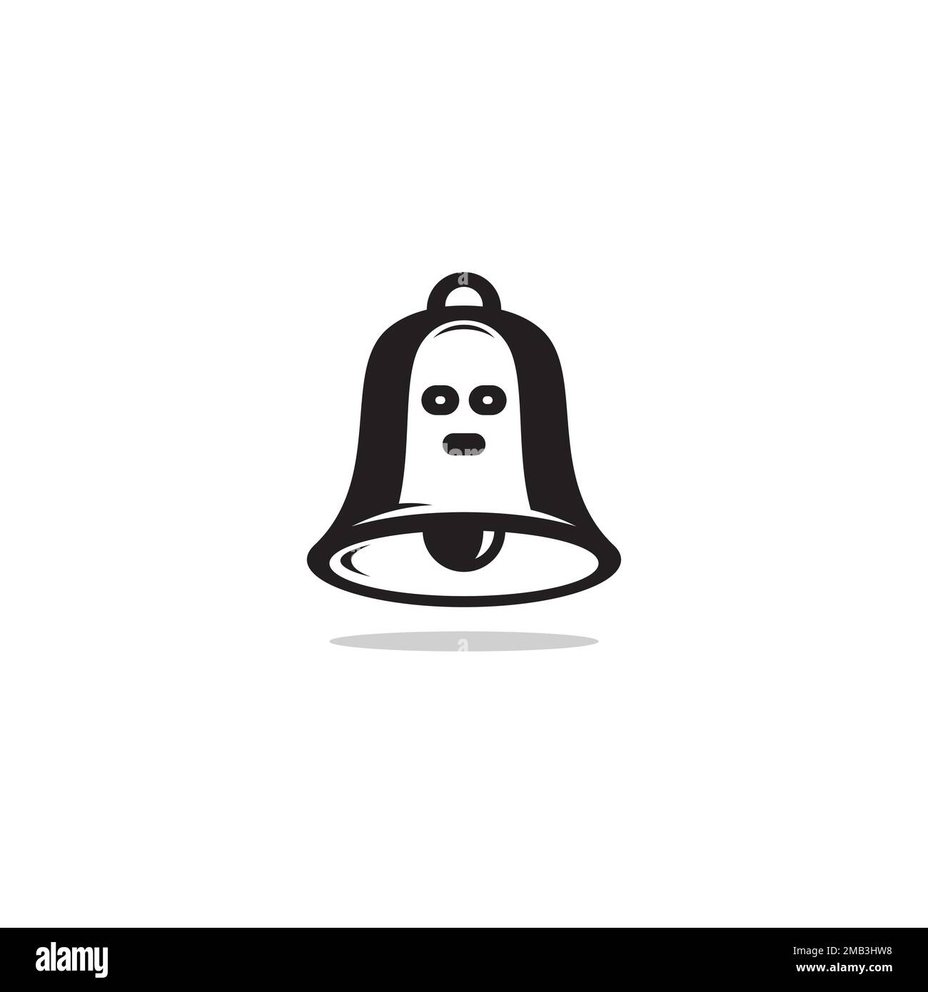 Logo ou icône en forme de cloche et de fantôme Illustration de Vecteur