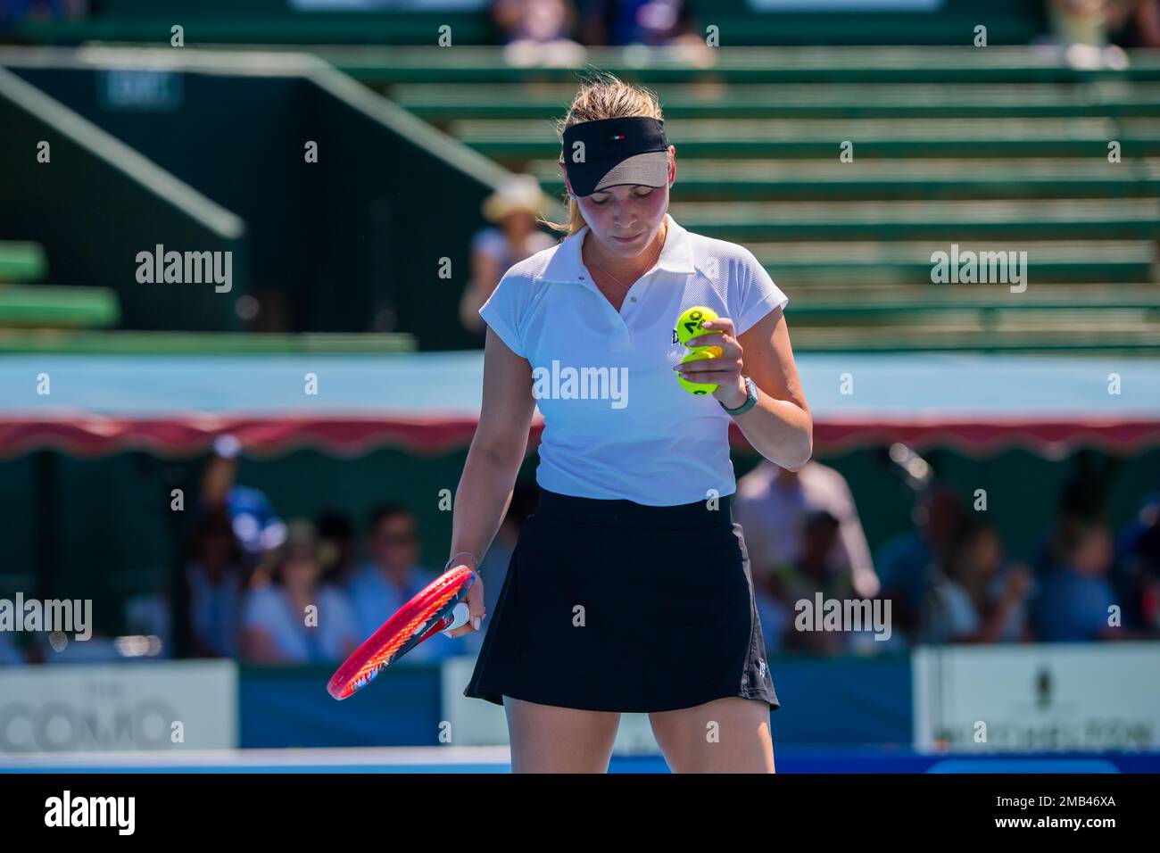 Melbourne, Australie. 11th janvier 2023. Donna Vekic de Croatie en action pendant le jour 2 du tournoi de tennis classique de Kooyong dernier match contre Kimberly Birrell de l'Australie au club de tennis de Kooyong Lawn. Vekic a gagné en trois séries 2:6, 6:2, 10:8. (Photo par Alexander Bogatirev/SOPA Images/Sipa USA) crédit: SIPA USA/Alay Live News Banque D'Images