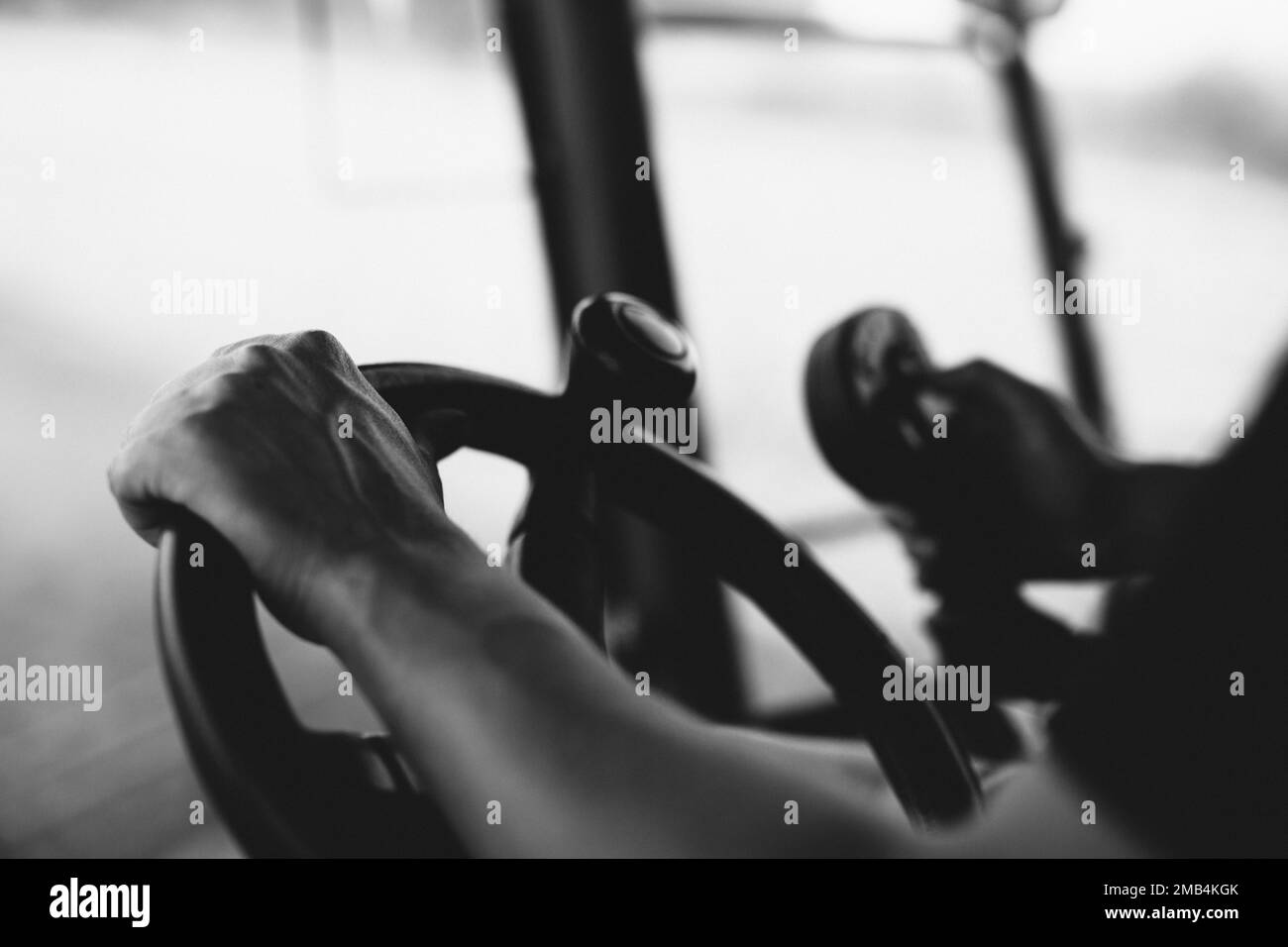 Volant de direction de la moissonneuse-batteuse Banque D'Images