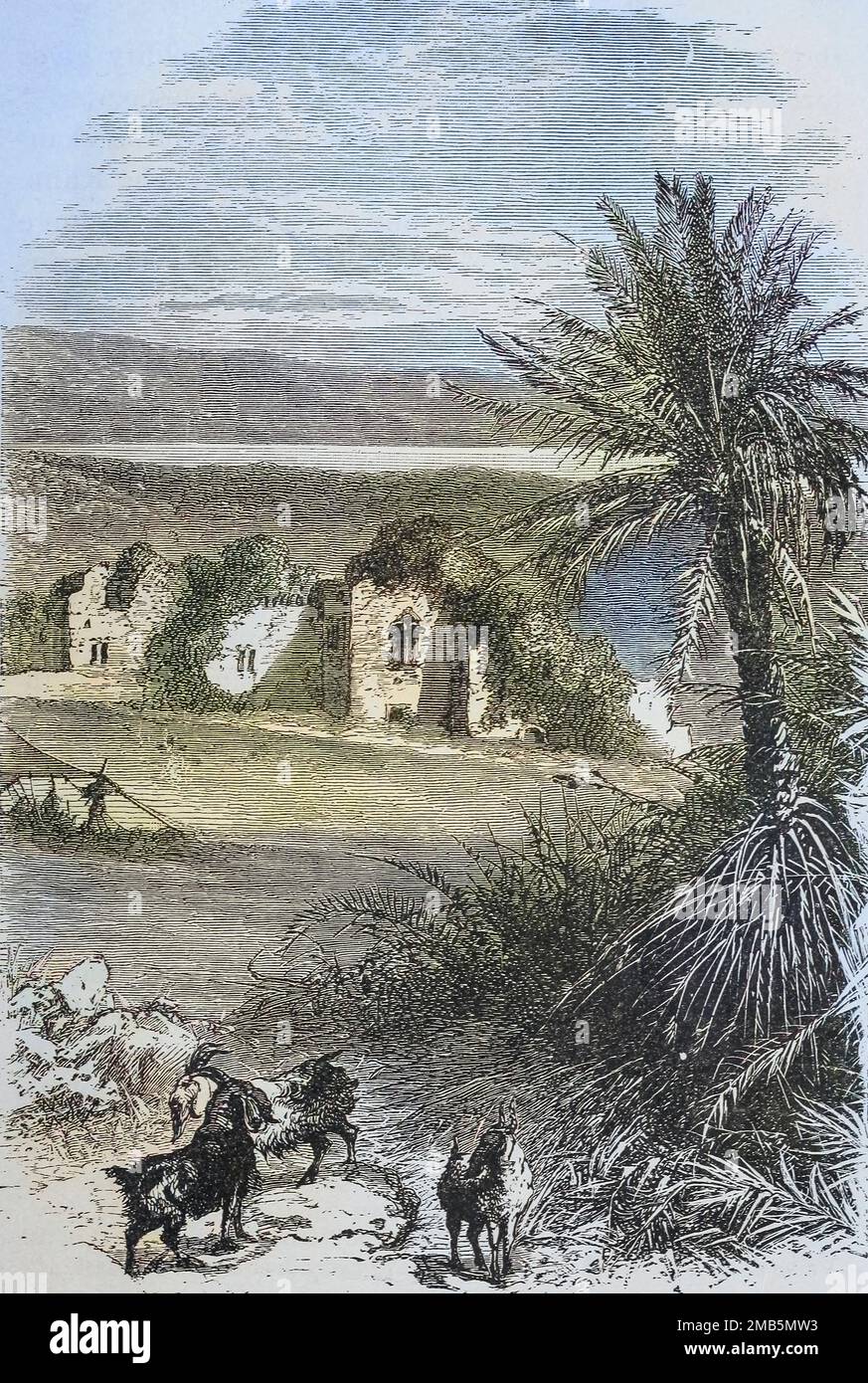 Jericho et la Mer Morte gravure du livre ' à travers les terres bibliques : notes de voyage en Egypte, le désert, et la Palestine ' par Philip Schaff, 1819-1893 Editeur New York : American Tract Society 1878 Banque D'Images