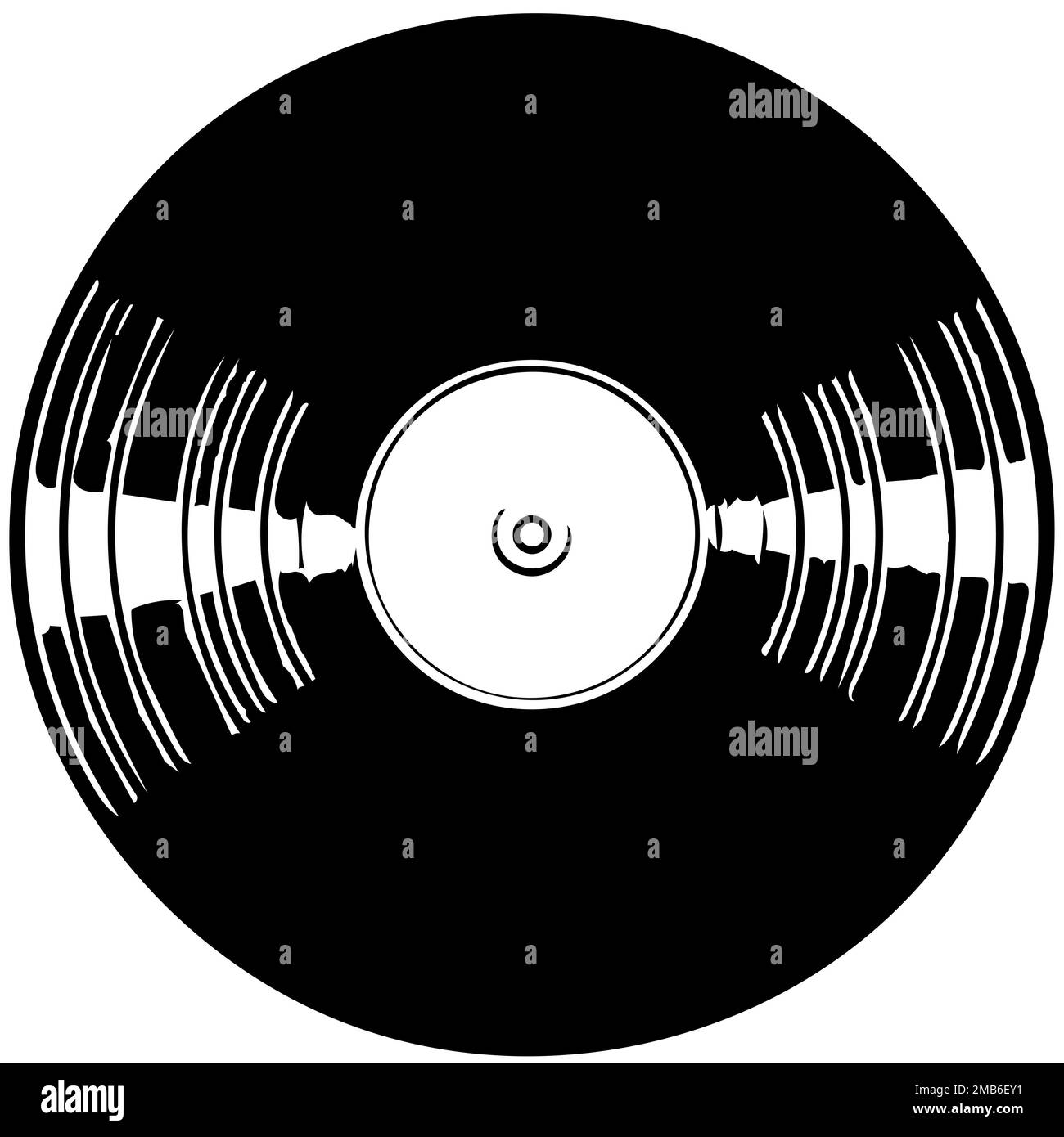 Vintage vinyle LP record dessin avec espace pour le texte, rétro vinyle record esquisse. Banque D'Images