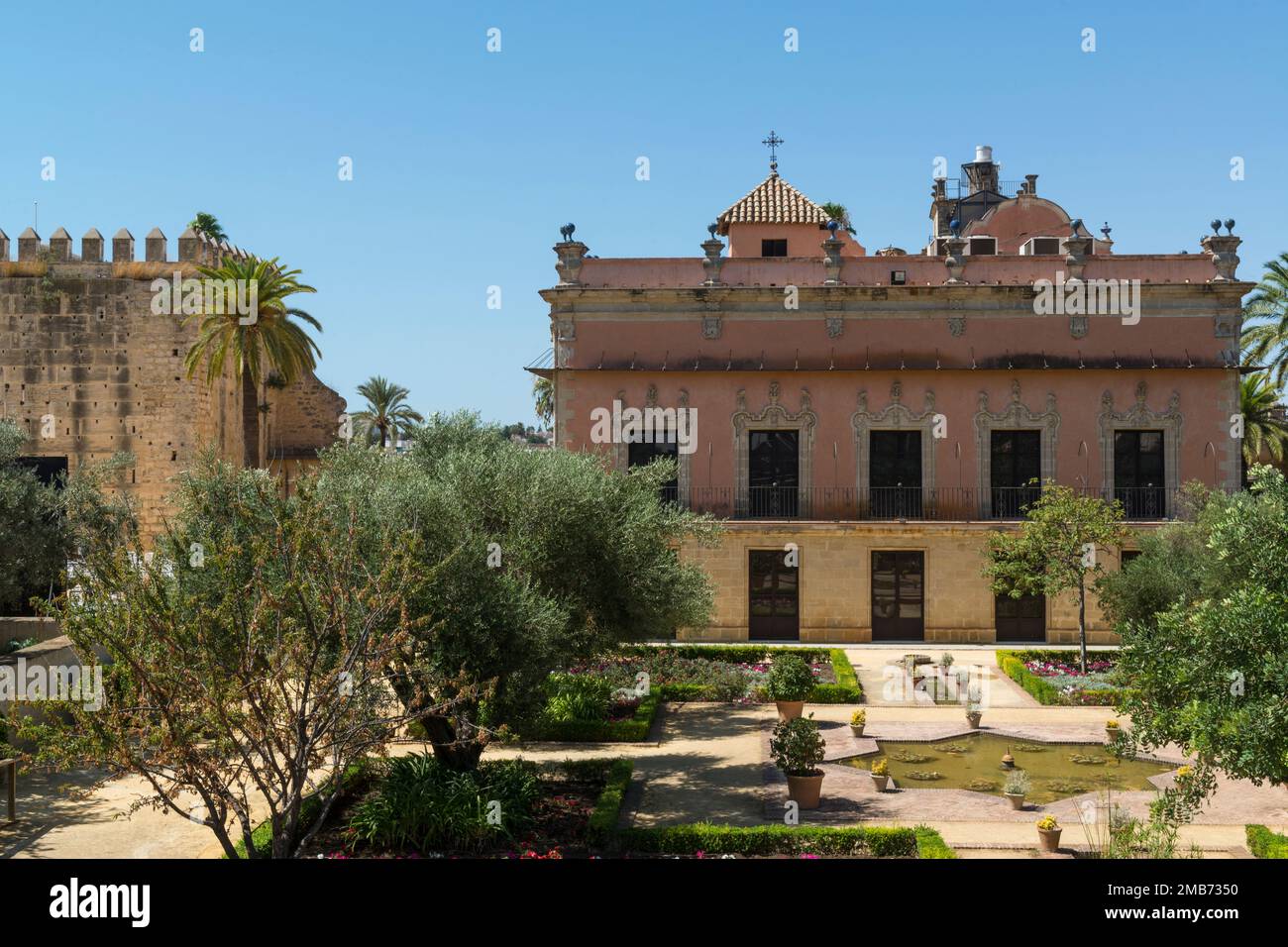 Palais Villavicencio dans l'Alcazar de Jerez de la Frontera, Andalousie, Espagne. Banque D'Images