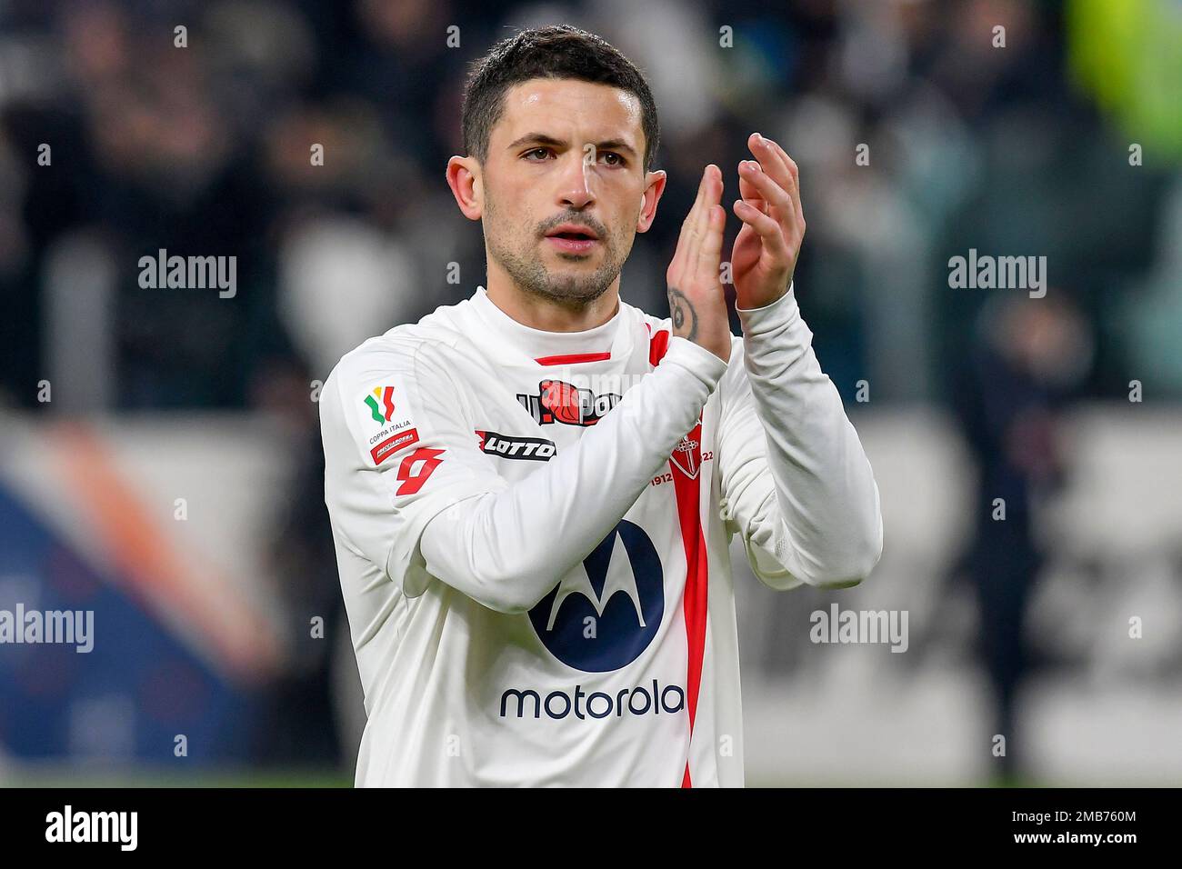 Stefano Sensi d'AC Monza pendant le match de football de la coupe d'Italie entre Juventus FC et AC Monza. Banque D'Images Stefano Sensi d'AC Monza pendant le match de football de la coupe d'Italie entre Juventus FC et AC Monza. Banque D'Images