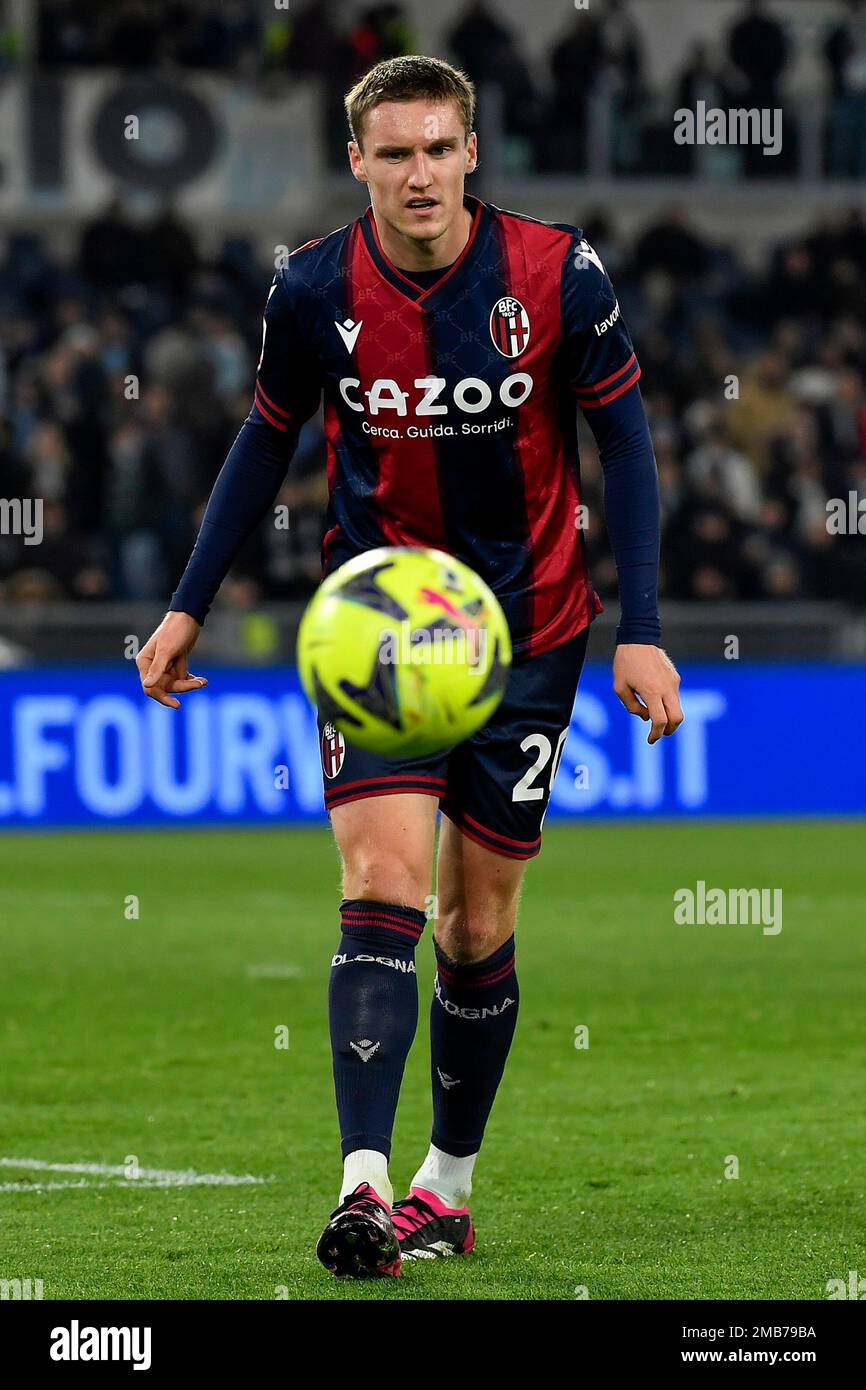 Michel Aebischer du FC de Bologne lors du match de football de la coupe d'Italie entre le SS Lazio et le FC de Bologne au stade Olimpico à Rome (Italie), 19 janvier, Banque D'Images Michel Aebischer du FC de Bologne lors du match de football de la coupe d'Italie entre le SS Lazio et le FC de Bologne au stade Olimpico à Rome (Italie), 19 janvier, Banque D'Images