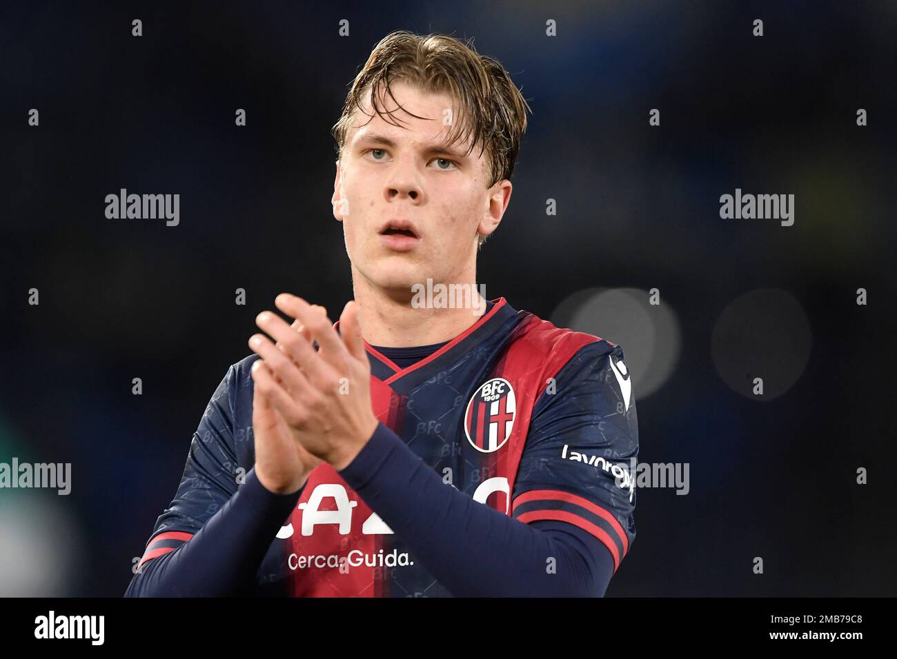 Niklas Anton Juhana Pyyhtia du FC de Bologne lors du match de football de la coupe d'Italie entre le SS Lazio et le FC de Bologne au stade Olimpico à Rome (Italie), janvier Banque D'Images Niklas Anton Juhana Pyyhtia du FC de Bologne lors du match de football de la coupe d'Italie entre le SS Lazio et le FC de Bologne au stade Olimpico à Rome (Italie), janvier Banque D'Images