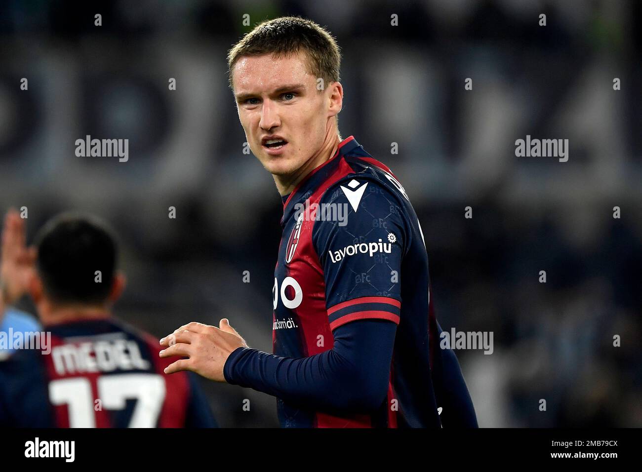 Michel Aebischer du FC de Bologne lors du match de football de la coupe d'Italie entre le SS Lazio et le FC de Bologne au stade Olimpico à Rome (Italie), 19 janvier, Banque D'Images Michel Aebischer du FC de Bologne lors du match de football de la coupe d'Italie entre le SS Lazio et le FC de Bologne au stade Olimpico à Rome (Italie), 19 janvier, Banque D'Images