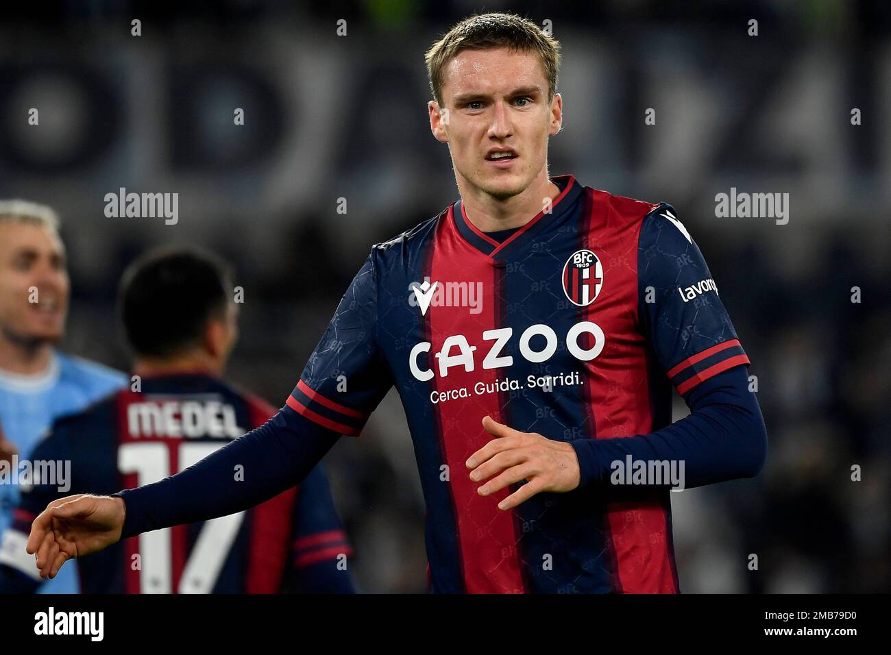 Michel Aebischer du FC de Bologne lors du match de football de la coupe d'Italie entre le SS Lazio et le FC de Bologne au stade Olimpico à Rome (Italie), 19 janvier, Banque D'Images Michel Aebischer du FC de Bologne lors du match de football de la coupe d'Italie entre le SS Lazio et le FC de Bologne au stade Olimpico à Rome (Italie), 19 janvier, Banque D'Images