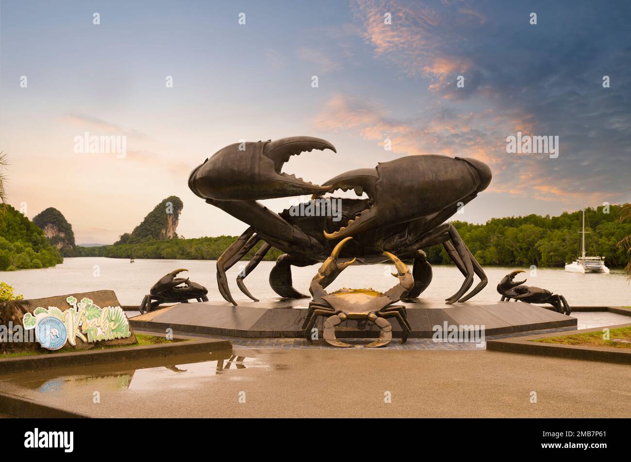 Krabi, Thaïlande. 8 décembre 2022. La sculpture de crabes de boue à Krabi . Situé sur les rives de la rivière Pak Nam. Les principales destinations touristiques de la Thaïlande Banque D'Images