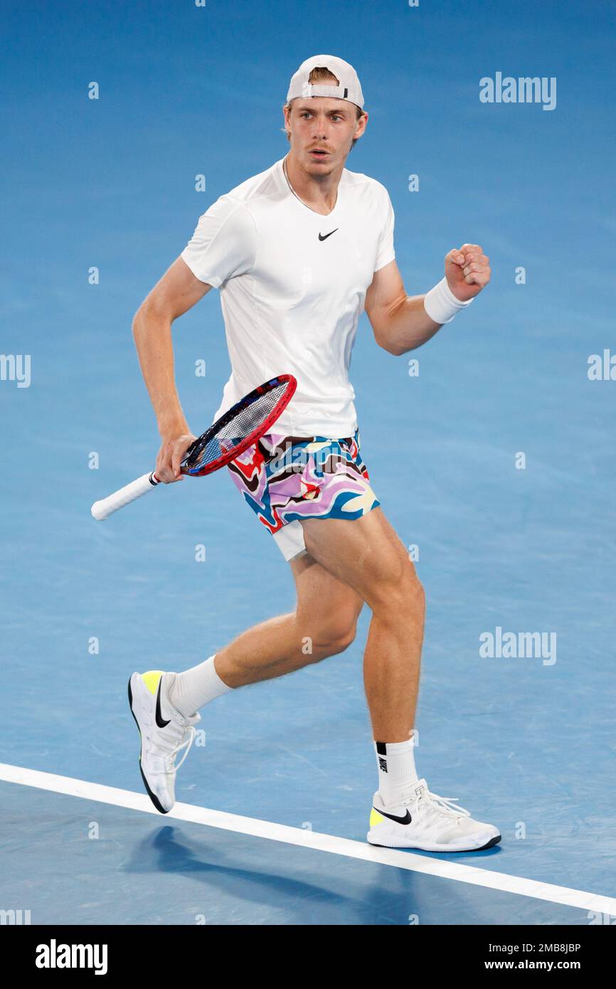 Melbourne Park 20/1/2023. Denis SHAPOVALOV (CAN) à l'Open d'Australie de 2023. Corleve/Alay Live News Banque D'Images