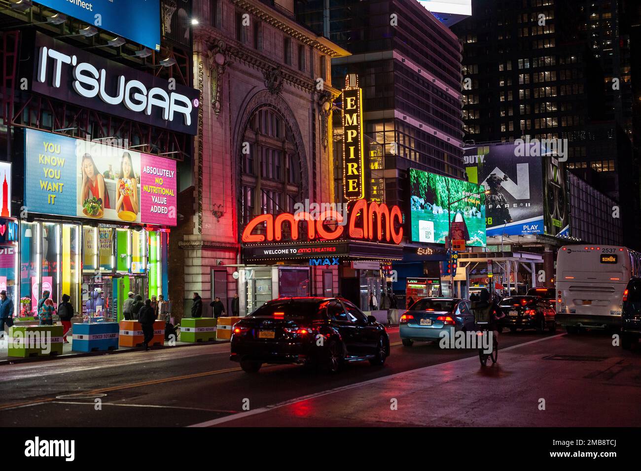 L'AMC Empire 25 Cinemas à Times Square à New York mercredi, 18 janvier 2023. (© Richard B. Levine) Banque D'Images