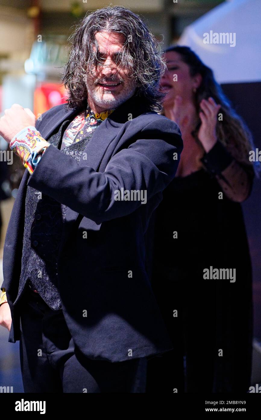Madrid, Espagne. 20th janvier 2023. FITUR la Foire internationale du tourisme de l'Espagne 2023. Spectacle de flamenco au stand de la Communauté de Madrid. IFEMA, Madrid, Espagne. Crédit: EnriquePSans/Alay Live News Banque D'Images