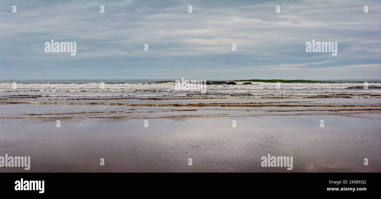 Panorama de la plage de Lindisfarne Banque D'Images