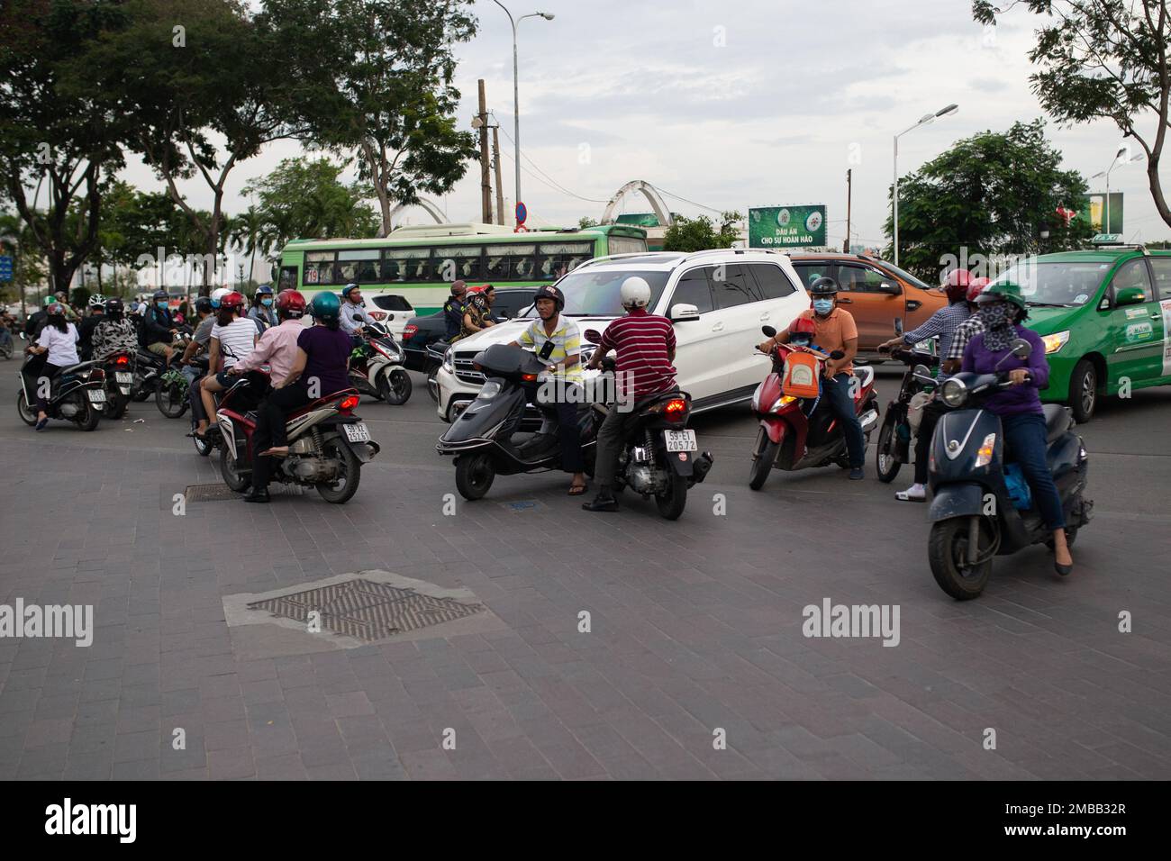 Ho Chi Minh ville - trafic dans le centre ville de Ho Chi Minh ville. Ho Chi Minh , Vietnam Banque D'Images