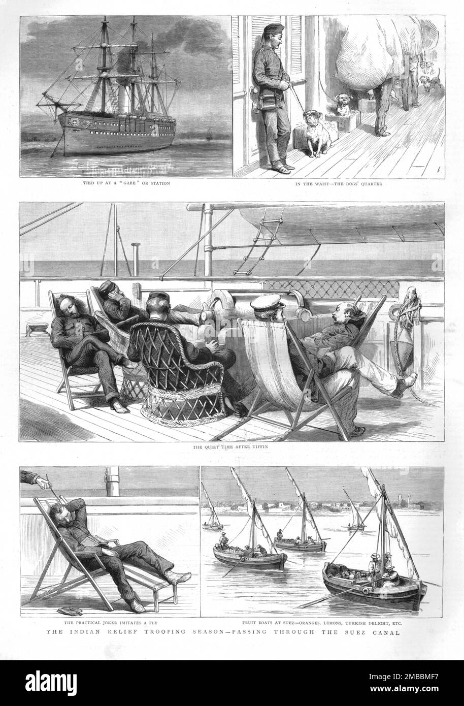 ''la saison indienne de Trooping de secours - passant par le canal de Suez', 1891. Dans « The Graphic. Un journal hebdomadaire illustré », volume 44. Juillet à décembre 1891. Banque D'Images