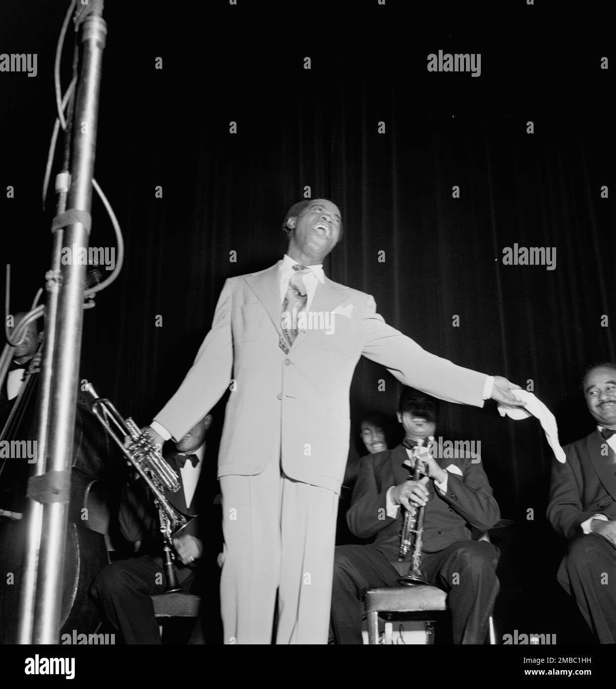 Portrait de Louis Armstrong, Carnegie Hall, New York, N.Y., ca. 1947 février. Banque D'Images