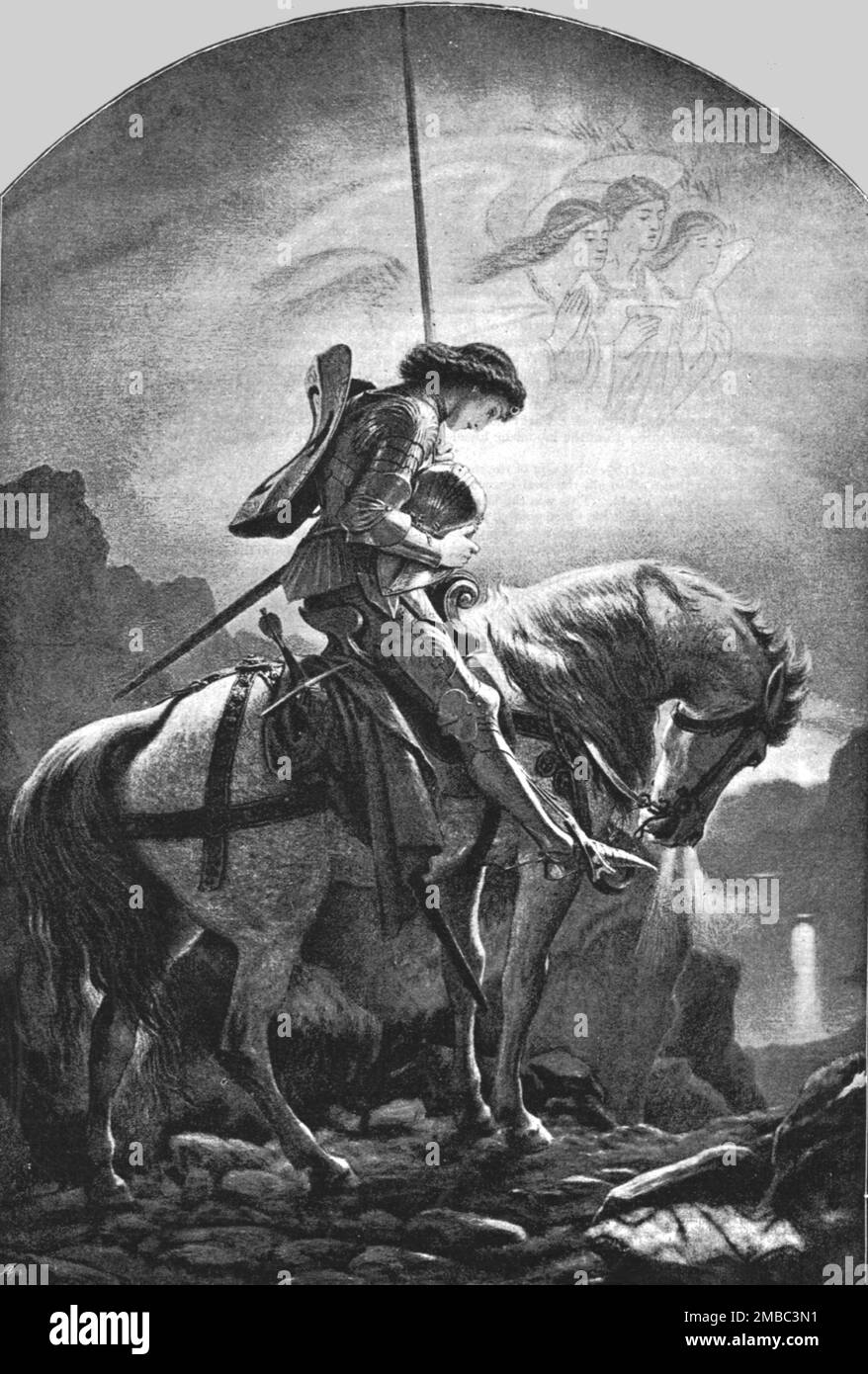 'sir Galahad et la vision du Saint Grael', d'après Sir Noel Paton, RSA', 1891. Dans « The Graphic. Un journal hebdomadaire illustré », volume 44. Juillet à décembre 1891. Banque D'Images