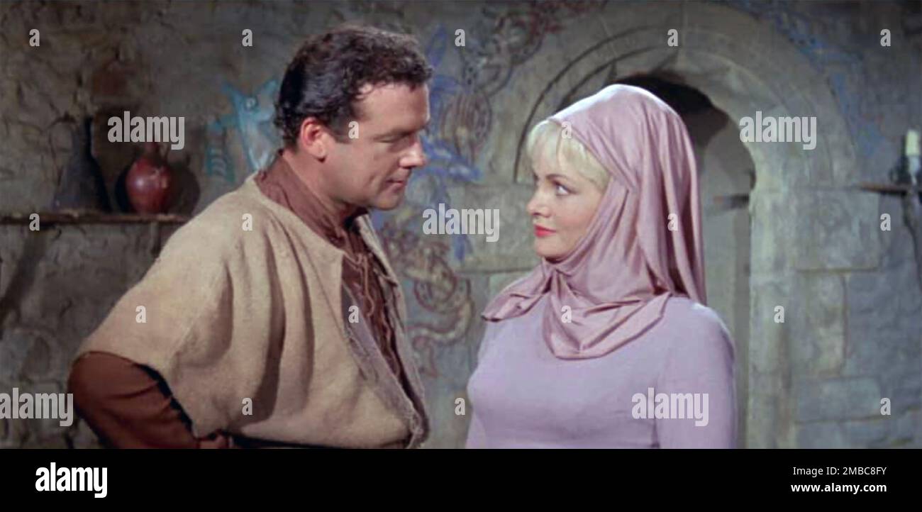 ÉPÉE DE SHERWOOD FORST 1960 Columbia Pictures film avec Richard Greene comme Robin des Bois et Sarah Branch comme Maid Marian Banque D'Images
