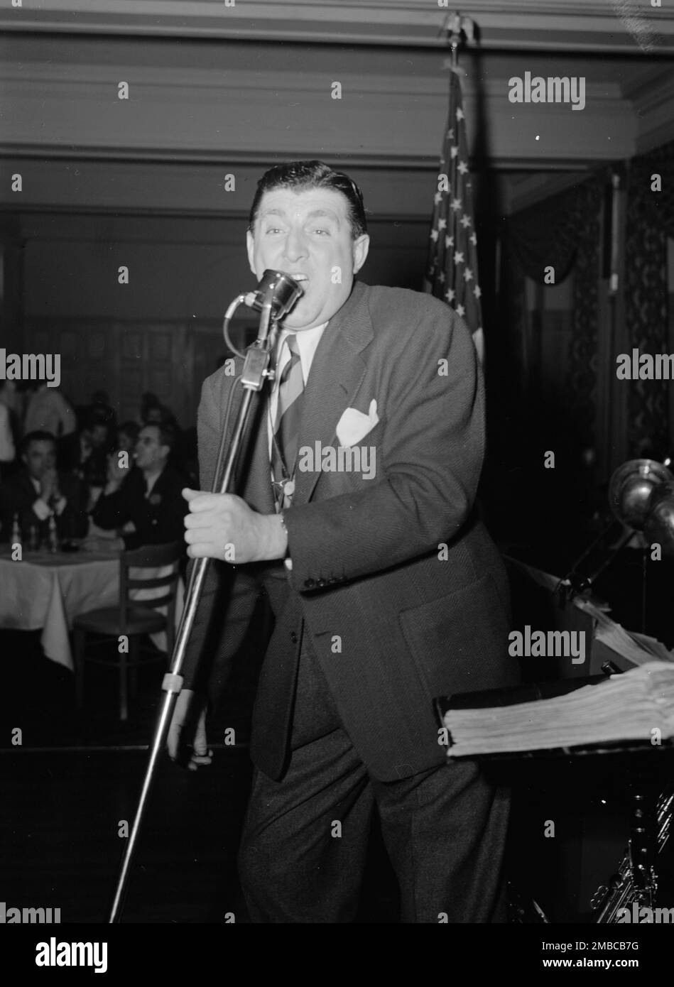 Portrait de Tony Pastor, Hotel Edison(?), New York, New York, New York, 1946. Banque D'Images