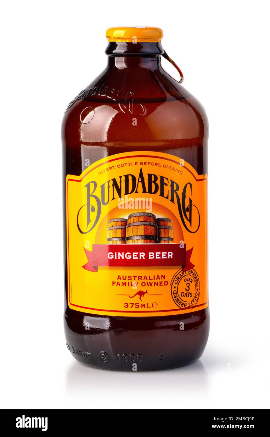 Chisinau, Moldova septembre 2018: Bundaberg bouteille de bière au gingembre la marque Bundaberg est un fabricant de produits à boire en Australie. Banque D'Images