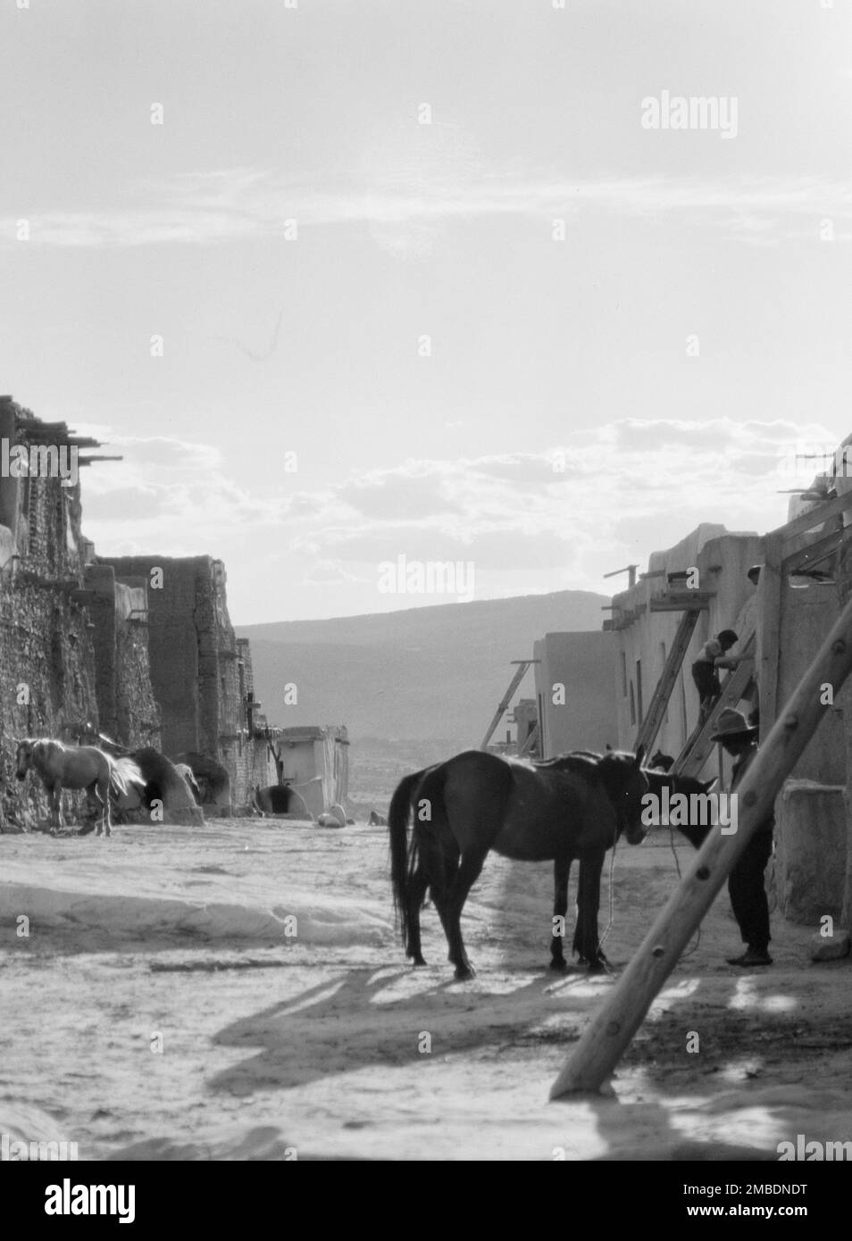 Acoma, vues de la région du Nouveau-Mexique, entre 1899 et 1928. Banque D'Images