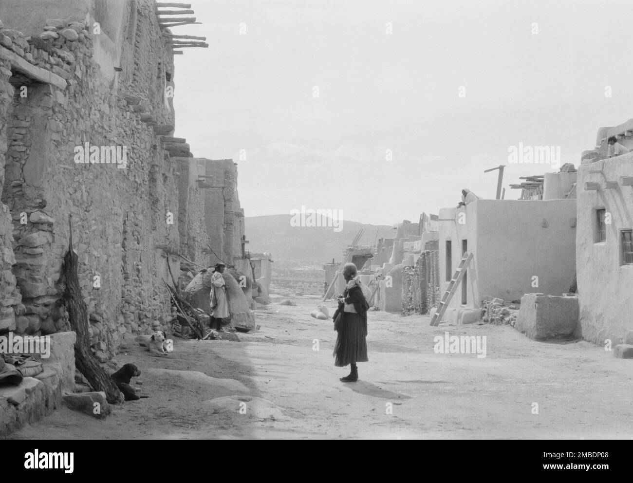 Acoma, vues de la région du Nouveau-Mexique, entre 1899 et 1928. Banque D'Images