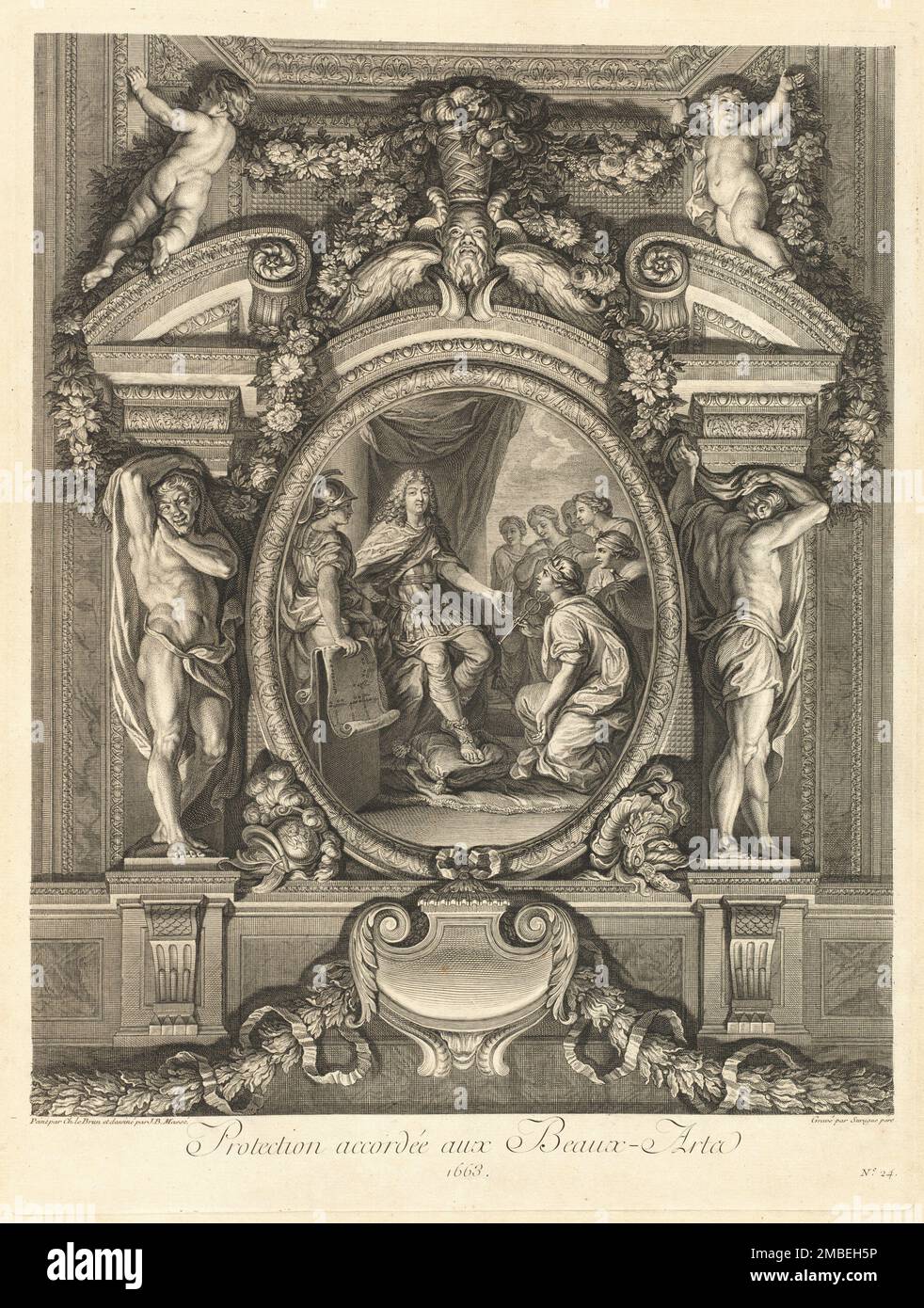 Accord de protection&#xe9;e aux beaux-arts 1663 (protection accordée aux beaux-arts 1663) [pl. 24], publié en 1752. Banque D'Images