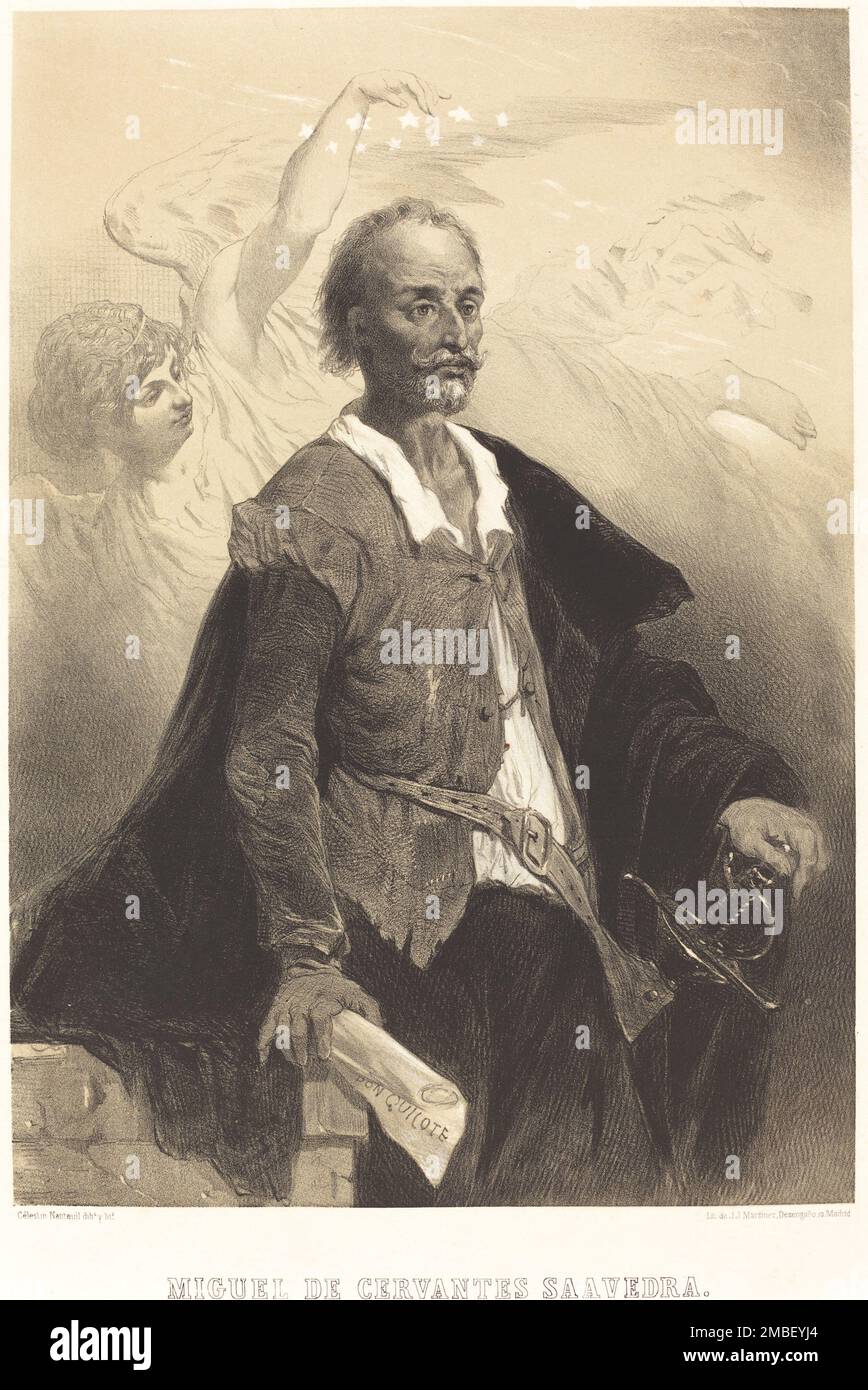 Miguel de Cervantes Saavedra, c. 1855. Banque D'Images