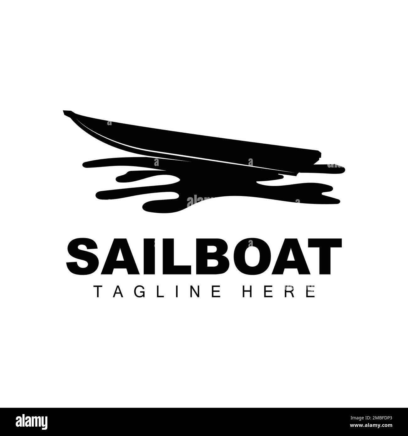 Logo Voilier, vecteur de bateau asiatique traditionnel, conception d'icône de lac Océan, bateau de pêche Illustration de Vecteur