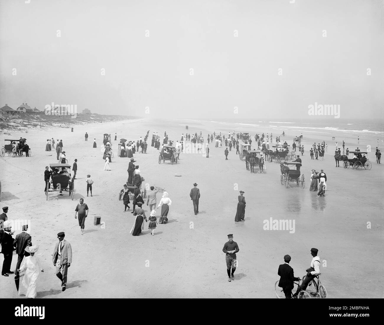 Plage à Seabreeze, Daytona, Floride, États-Unis, Detroit Publishing Company, 1904 Banque D'Images