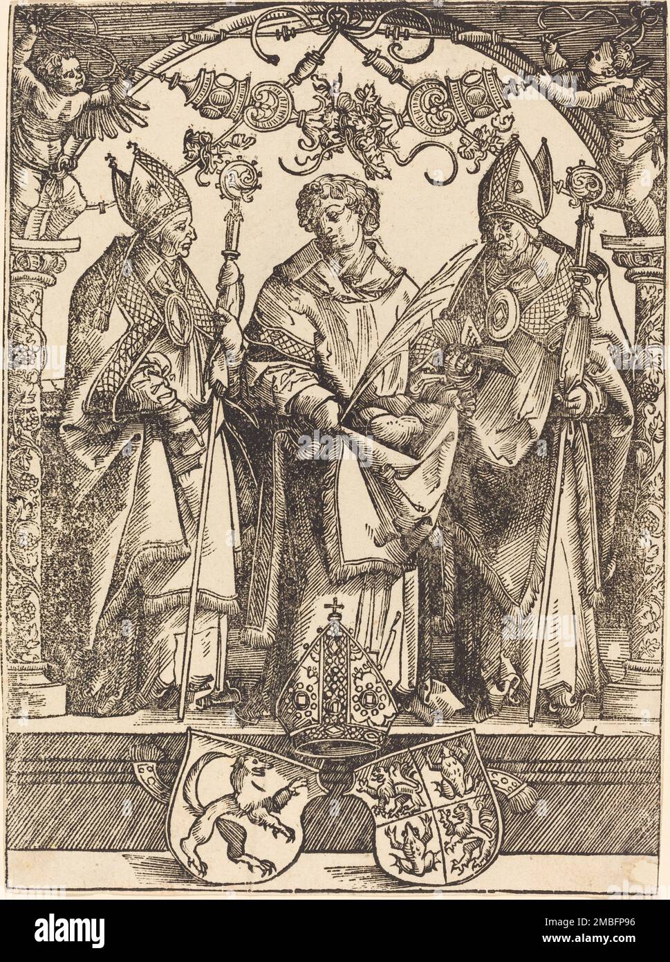 Saints Maximilian, Stephen et Valentine, 1514. Banque D'Images Saints Maximilian, Stephen et Valentine, 1514. Banque D'Images