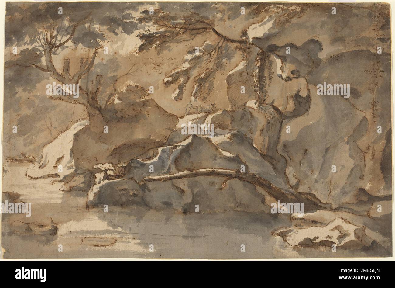 Paysage (d'après Paul Bril). Banque D'Images